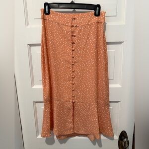 Leith Peach Button-Down Women's Skirt